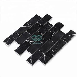 Sort marmor mosaik flise