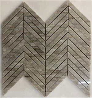 Chevron poleret marmor mosaikflise