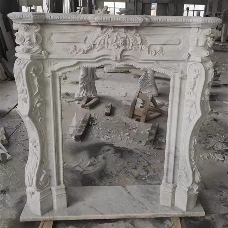 Carrara hvid marmor pejs