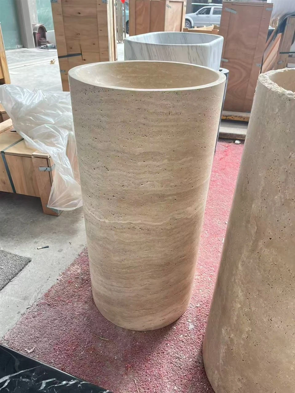 Bianco Michelangelo Travertine Pedestal Basin suppliers