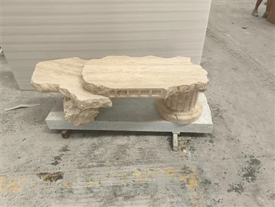 Beige Travertin Bord med uregelmæssig form